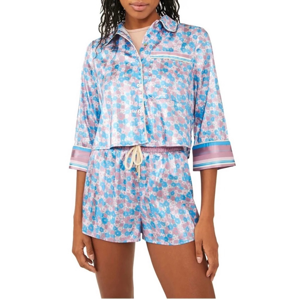 Free People Pillow Talk PJ Set in Cool lavender